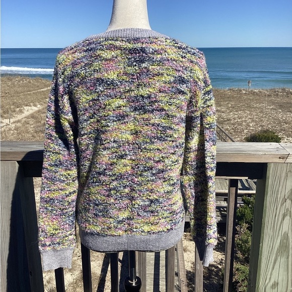 CeCe Purple and Pink Crew Neck Sweater - Picture 3 of 10